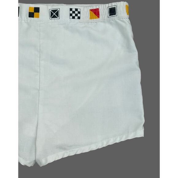 Vintage 40s 50s Catalina Men’s Bathing Suit Short Nautical Flag Print Waist 34 - Picture 7 of 11